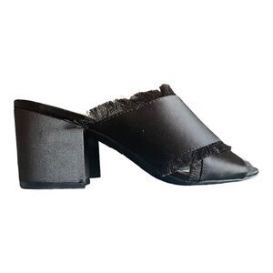 New in Box Womens Libby Edelman LE Spender Black Fringe Mules Heels - Sz 9.5